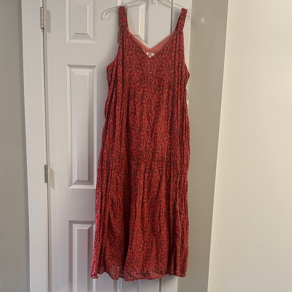Joie Red Floral-Print Tiered Maxi Dress